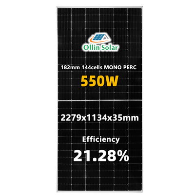 painel de energias solares 36V Monocrystalline impermeável 540W 545W 550W