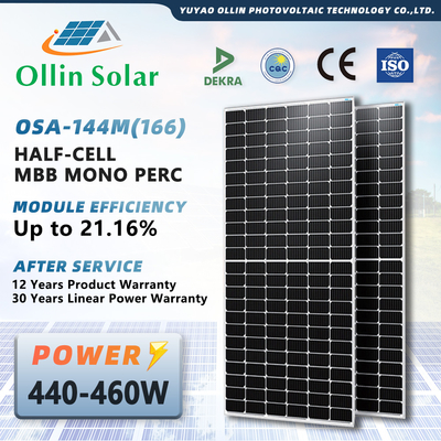 Painel solar da energia solar de painéis solares 445W 450W 455W 460W da pilha de OLLIN meio