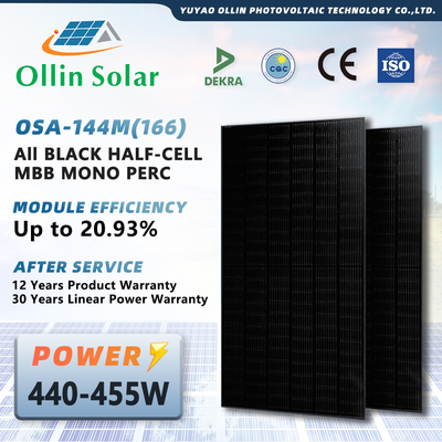 comprar Painel solar Kit For Homes 445W 450W 455W 460W da mono meia pilha preta completa online manufacture