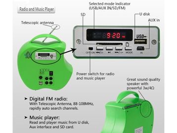comprar Do carregador portátil do painel solar de 10 watts o jogador de música solar do rádio da iluminação fácil leva o sistema online manufacture